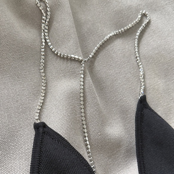 Zara Black Backless Dress with Rhinestone Spaghetti Straps - Picture 4 of 4